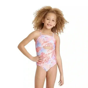 Art Class Girls Tropic Oasis One Piece Swimsuit Size M (8) NWT